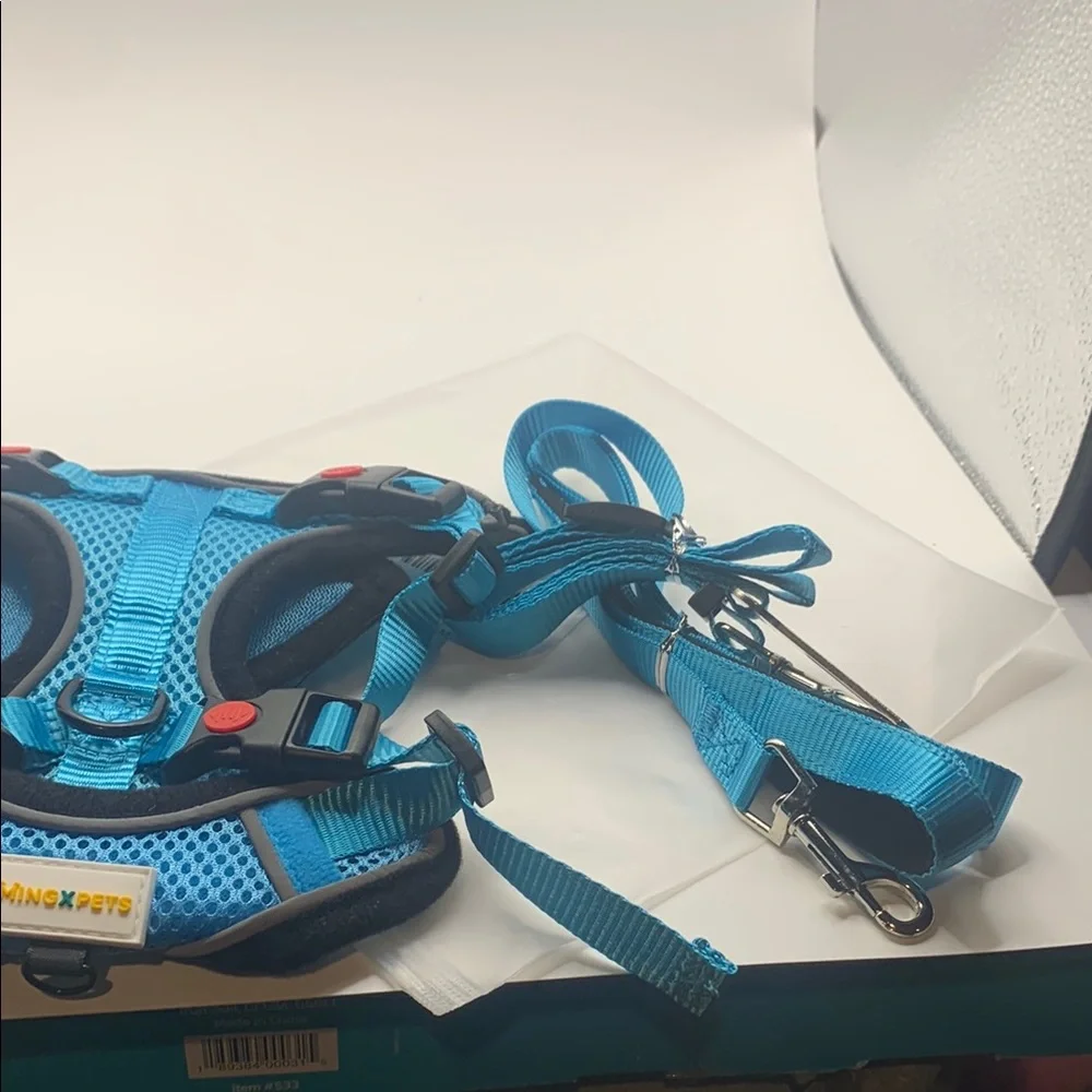 Stylish Blue Cat Harness and Leash Combo